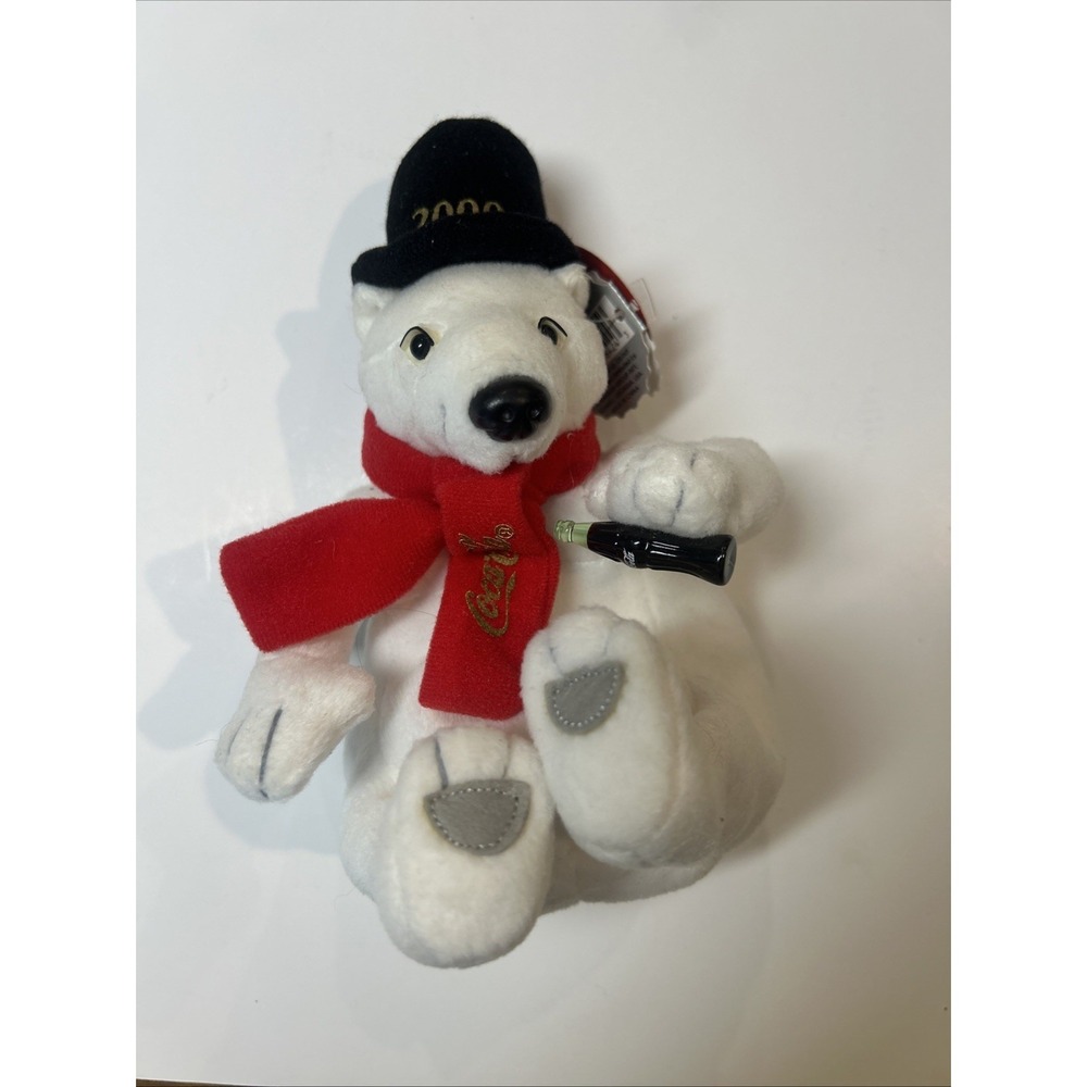 2000 Coca Cola Polar Bear Bean Bag Plush Millennium New With Tags